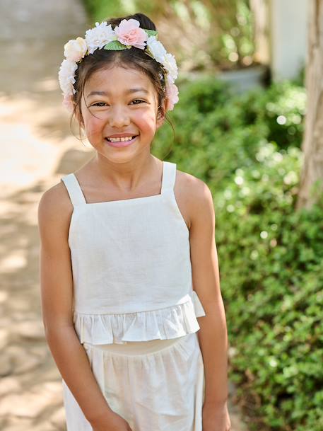 Set of trousers and top with braces white - vertbaudet enfant 