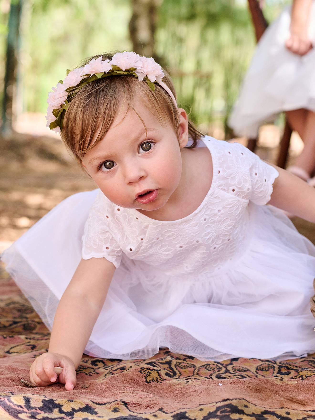 Embroidered Tulle Dress for Baby Girls - white, Baby
