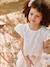 Girl's two-fabric skater dress white - vertbaudet enfant 