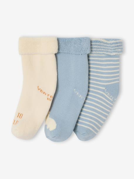 Pack of 3 cotton baby socks ecru - vertbaudet enfant 