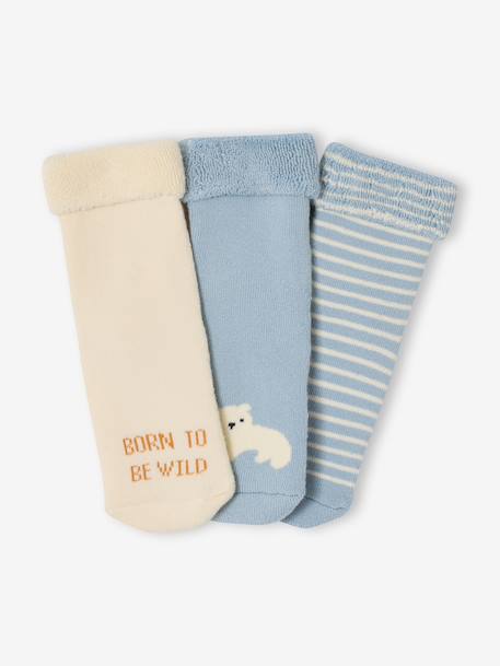 Pack of 3 cotton baby socks ecru - vertbaudet enfant 