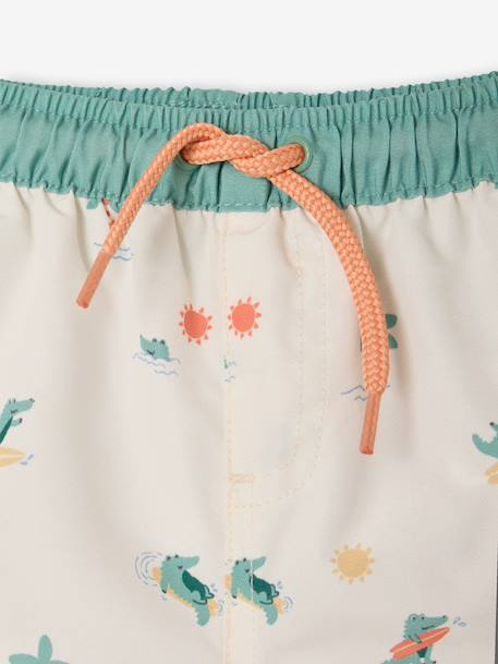 Baby swim shorts with crocodile print ecru - vertbaudet enfant 