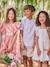 Linen Shirt with Mandarin Collar for Boys sage green+white - vertbaudet enfant 