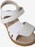 Glittery Hook-and-Loop Sandals for Girls printed white+set blue - vertbaudet enfant 