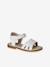 Glittery Hook-and-Loop Sandals for Girls printed white+set blue - vertbaudet enfant 