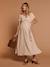 Long Dress for Maternity in Cotton Gauze, by ENVIE DE FRAISE beige+clay beige+navy blue+terracotta - vertbaudet enfant 