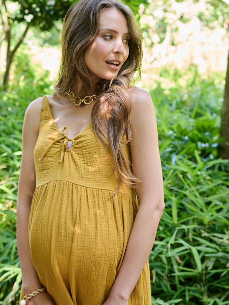 Nursing clothes long dress ochre - vertbaudet enfant 