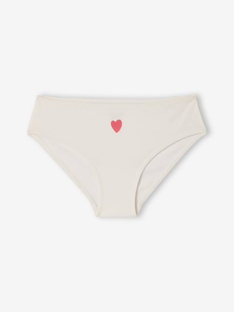 Pack of 7 girls' heart print organic cotton briefs fuchsia - vertbaudet enfant 