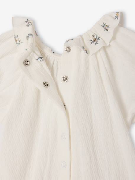 Baby bodysuit with short puff sleeves ecru - vertbaudet enfant 