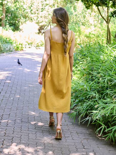 Nursing clothes long dress ochre - vertbaudet enfant 