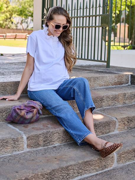 Embroidered nursing clothes t-shirt white - vertbaudet enfant 