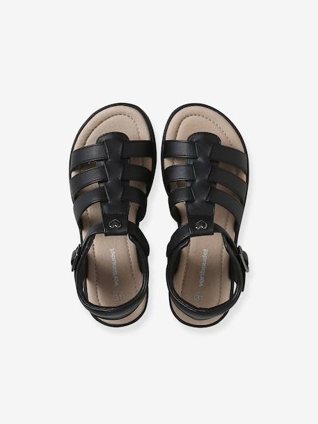 Multi-Strap Sandals for Children black+gold - vertbaudet enfant 
