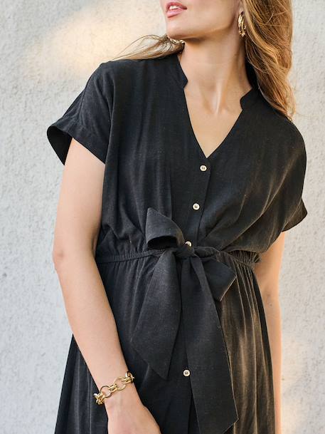 Long Shirt Dress for Maternity & Nursing, ENVIE DE FRAISE beige+black+khaki - vertbaudet enfant 