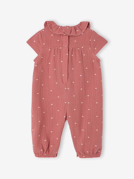 Baby girl's short-sleeved jumpsuit blush - vertbaudet enfant 