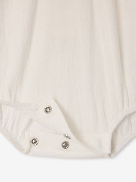 Baby bodysuit with short puff sleeves ecru - vertbaudet enfant 