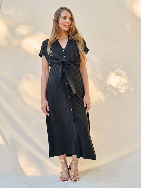 Long Shirt Dress for Maternity & Nursing, ENVIE DE FRAISE beige+black+khaki - vertbaudet enfant 