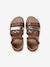 Leather Sandals with Closed Heel for Children, Designed for Autonomy set brown+set pink - vertbaudet enfant 