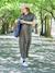 Long nursing clothes dress khaki+terracotta - vertbaudet enfant 