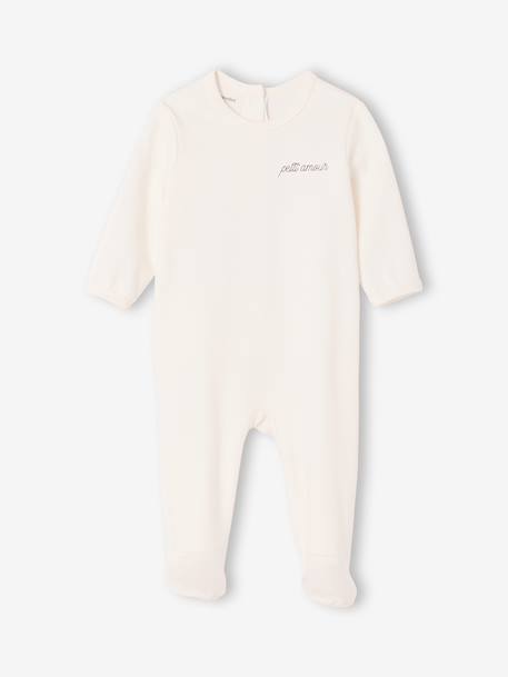 Pack of 3 Organic Cotton Sleepsuits for Babies beige+ecru+sage green - vertbaudet enfant 