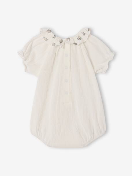 Baby bodysuit with short puff sleeves ecru - vertbaudet enfant 