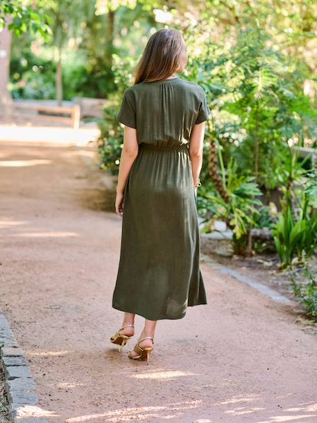 Long Shirt Dress for Maternity & Nursing, ENVIE DE FRAISE beige+black+khaki - vertbaudet enfant 