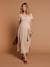 Long Dress for Maternity in Cotton Gauze, by ENVIE DE FRAISE beige+clay beige+navy blue+terracotta - vertbaudet enfant 