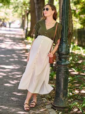 -Blouse grossesse et allaitement avec lin