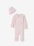 Set of baby bodysuit, leggings and striped beanie marl pink - vertbaudet enfant 
