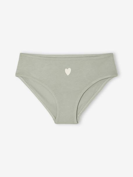 Pack of 7 girls' heart print organic cotton briefs fuchsia - vertbaudet enfant 
