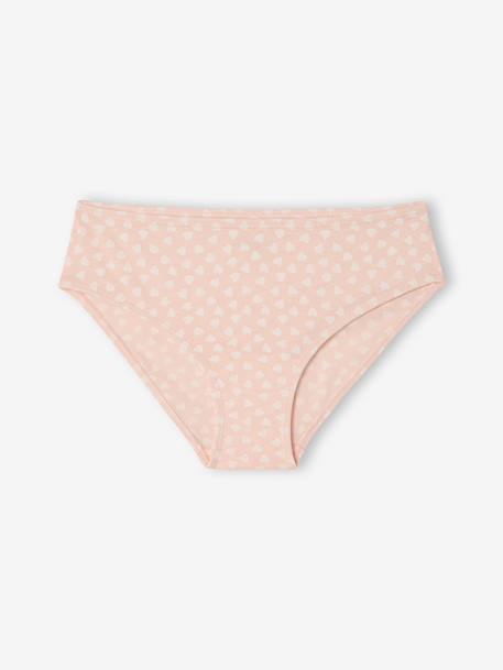 Pack of 7 girls' heart print organic cotton briefs fuchsia - vertbaudet enfant 
