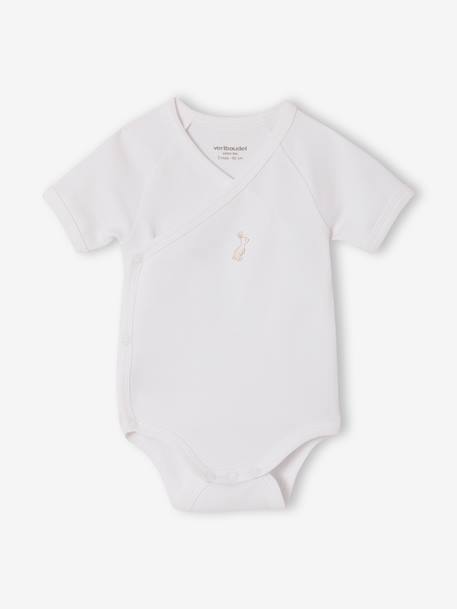 Pack of 5 short-sleeved rabbit bodysuit for babies marl grey - vertbaudet enfant 