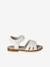Glittery Hook-and-Loop Sandals for Girls printed white+set blue - vertbaudet enfant 