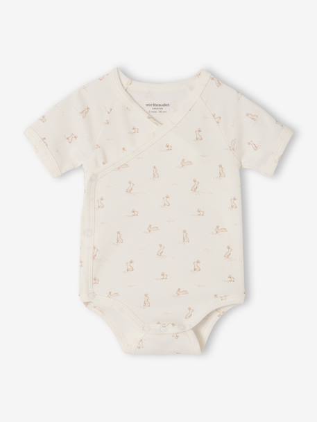 Pack of 5 short-sleeved rabbit bodysuit for babies marl grey - vertbaudet enfant 