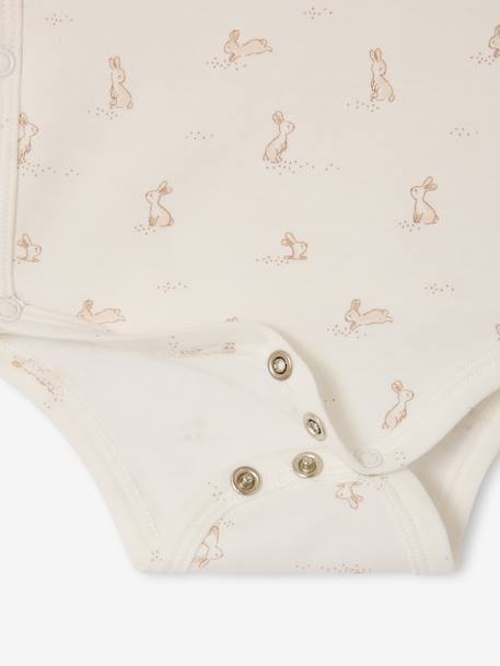 Pack of 5 short-sleeved rabbit bodysuit for babies marl grey - vertbaudet enfant 