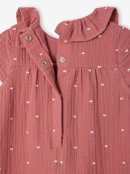 Baby girl's short-sleeved jumpsuit blush - vertbaudet enfant 