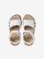 Glittery Hook-and-Loop Sandals for Girls printed white+set blue - vertbaudet enfant 