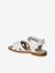 Glittery Hook-and-Loop Sandals for Girls printed white+set blue - vertbaudet enfant 