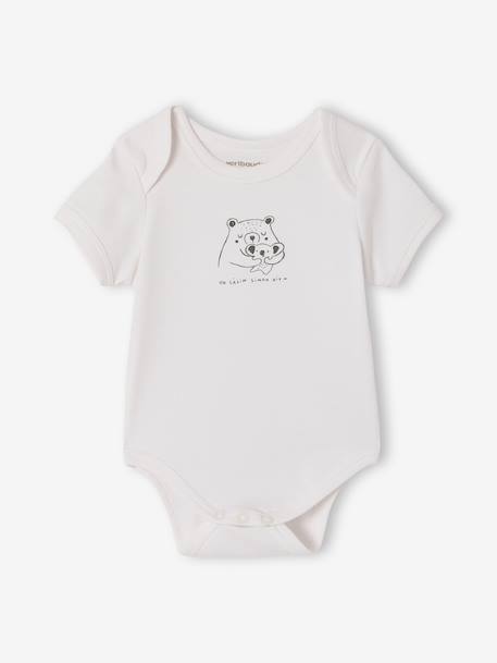 Pack of 5 short-sleeved baby bodysuits set white - vertbaudet enfant 