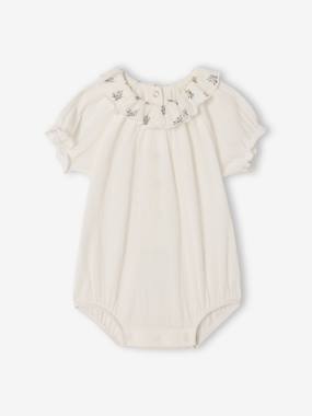 Baby-Bodysuits-Baby bodysuit with short puff sleeves 
