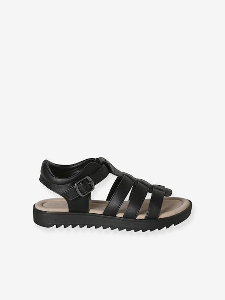 Multi-Strap Sandals for Children black+gold - vertbaudet enfant 