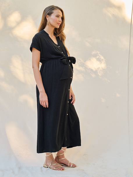 Long Shirt Dress for Maternity & Nursing, ENVIE DE FRAISE beige+black+khaki - vertbaudet enfant 