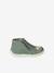 Soft leather baby slippers with zip sage green - vertbaudet enfant 