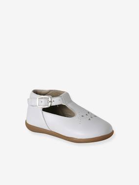 -Baby girl's leather Mary Janes with buckle
