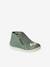 Soft leather baby slippers with zip sage green - vertbaudet enfant 
