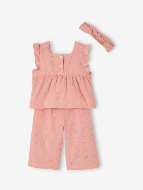 Set for baby girl with English embroidery rose - vertbaudet enfant 