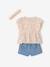 Set of blouse and shorts for baby girls ecru - vertbaudet enfant 