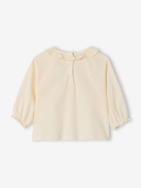 Pack of 2 long-sleeved t-shirts with ruffles ecru - vertbaudet enfant 