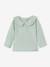 T-shirt bébé manches longues col claudine beige clair+vert d'eau - vertbaudet enfant 