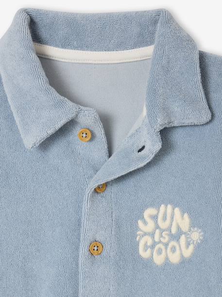 Baby Towelling Playsuit sky blue - vertbaudet enfant 