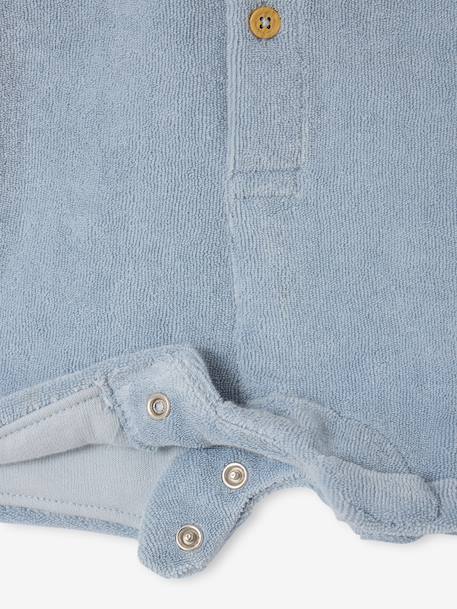 Baby Towelling Playsuit sky blue - vertbaudet enfant 